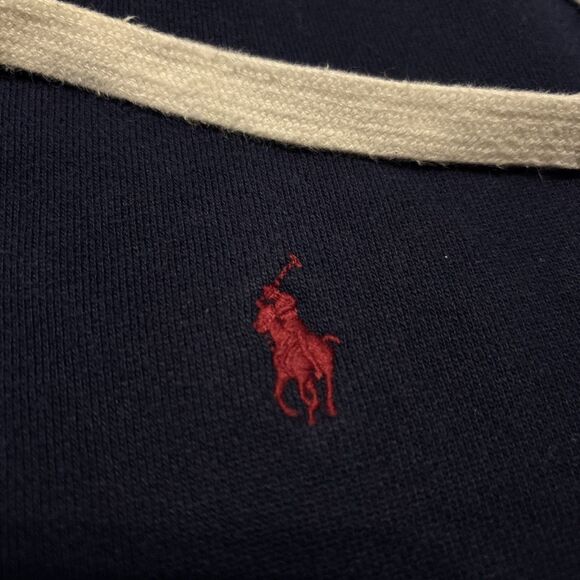 VTG Polo Ralph Lauren Heavyweight Zip Hoodie Adult XL Dark Blue Thermal Hood - Picture 7 of 11